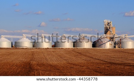 Grain silos holding the fall harvest