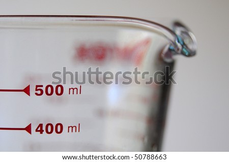 Glass measuring beaker for liquid