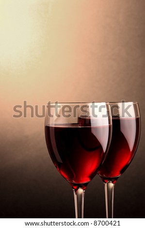 two glass of red wine details