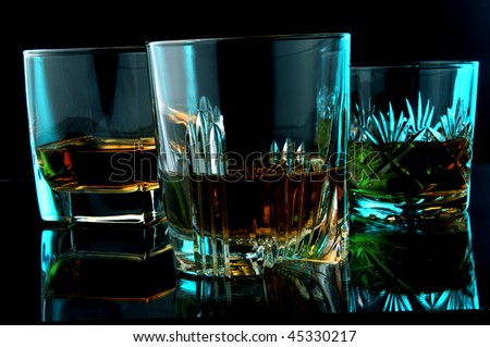 a glass of hard liquor