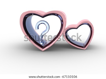 stock photo : Symbol of Love Heart and Question Mark