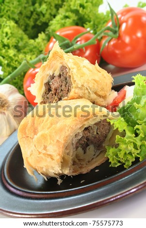 Arab pie with ground beef and ginger filling
