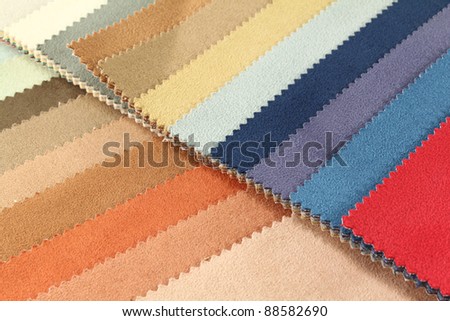 different colored fabrics samples for household furniture