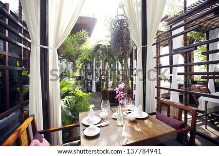 Southeast Asian style garden restaurant