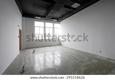 Concrete interior of unfinished apartment