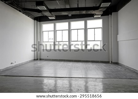 Concrete interior of unfinished apartment