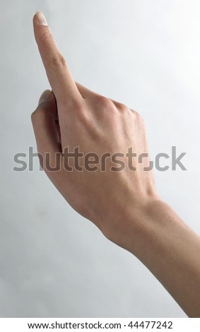 the hand and finger isolated over a withe background