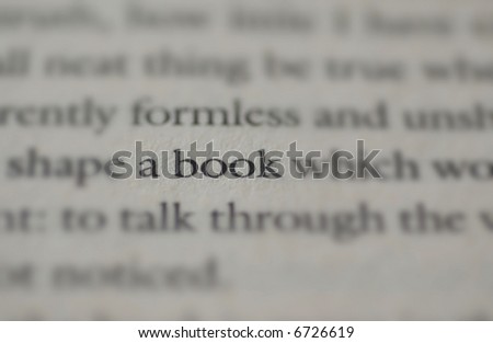 book word printed on a book