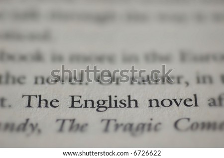 The English Novel printed on a book