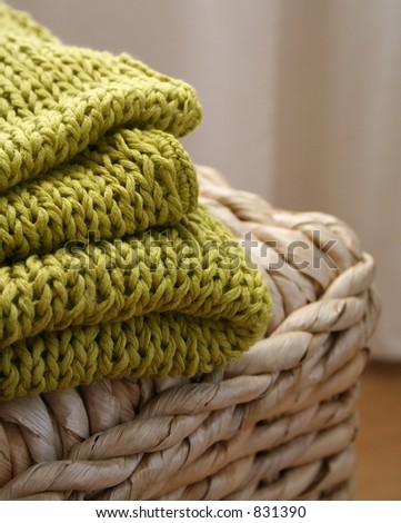 lime knit throw on cube
