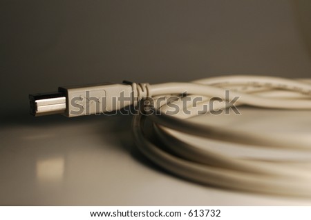 Coiled USB Cable - Device End - Dark Background