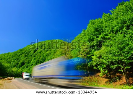 Fast moving heavy truck