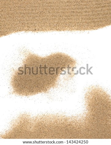 Pile Desert Sand Isolated On White Backgrounds