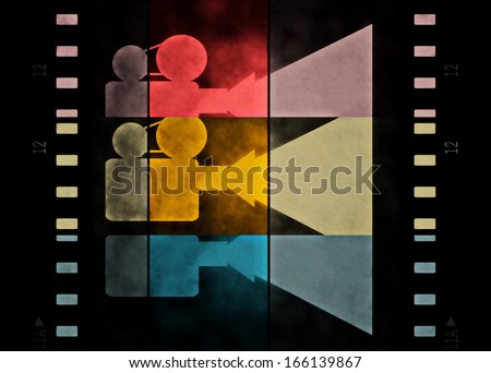 film strip and movie projector background, texture