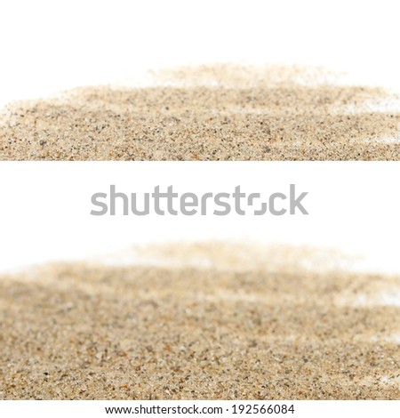 macro sand isolated on white background
