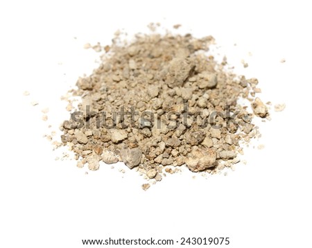 pile dry dirt isolated on white background with clipping path