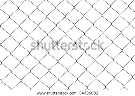 wire fence isolated on white for backgrounds texture