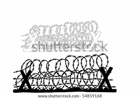 barbed wire font. stock photo : arbed wire
