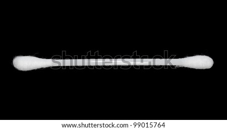 soft cotton swabs isolated on black background