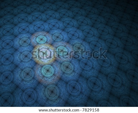Glowing blue energy matrix on an abstract background made with fractal software