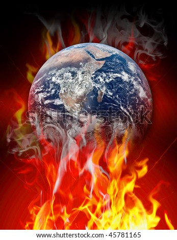 Planet Earth on fire
