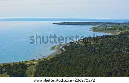 Limestone coastline on eastern part of Gotland island in Sweden