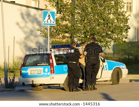 Swedish police officer making an arrest