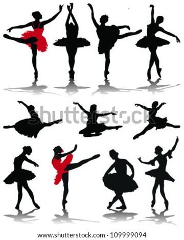 Silhouettes Of Ballerinas-Vector - 109999094 : Shutterstock