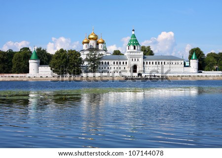 Ipatievsky male monastery on Kostroma River in old russian city Kostroma. The Golden Ring of Russia.