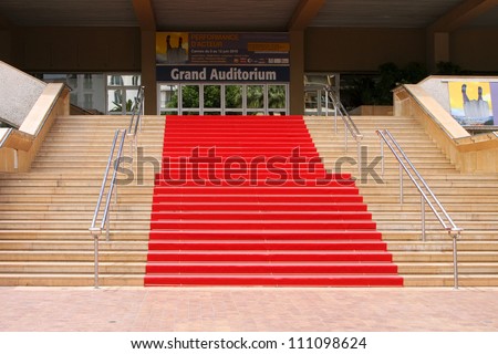 CANNES, FRANCE - JUNE 13:  Red carpet, Palace of popular cinema festival, located on the famous \
