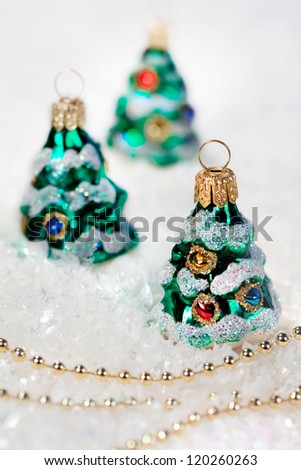 Christmas tree decorations , background for holidays card and cover