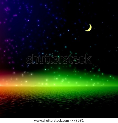 rainbow in night