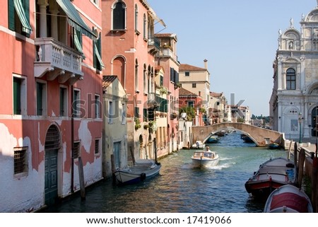 Italy. Venetian canals and houses