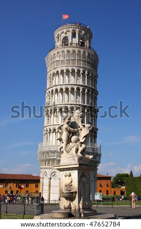Travel. Mediterranean Europe. The Italian city Pisa. The learning tower - La torre pendente di Pisa