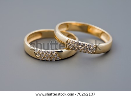 Celebratory accessories - two rings for wedding day and card