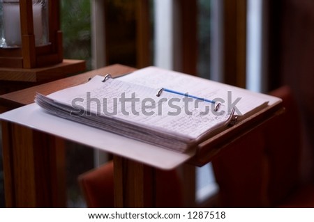 guest book on a pedestal with shallow DOF
