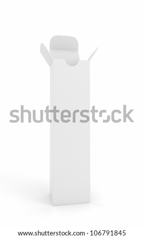 Carton Long Package Blank on white Carton Long Package Blank on white