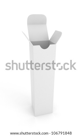 Carton Long Package Blank on white Carton Long Package Blank on white