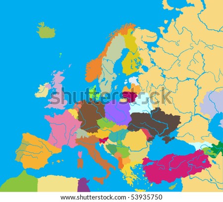 europe blank political map. stock vector : political map