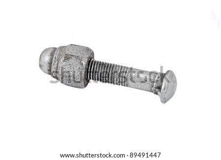 Screw and nut for bike , isolated on white background