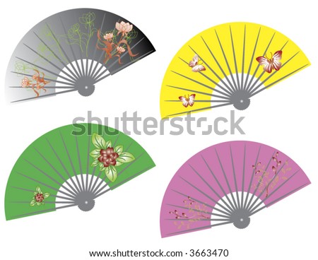 Hand Fan Stock Vector Illustration 3663470 : Shutterstock