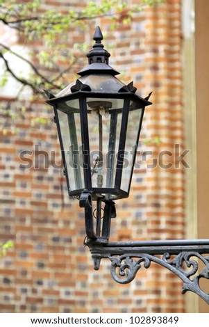 Old gas lamp in Wroclaw, Poland