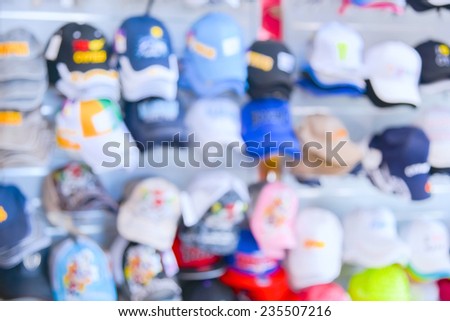 abstract background clothes on the counter in the store is out of focus blur