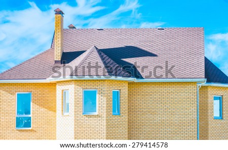 gable roof private residential new modern house with a window