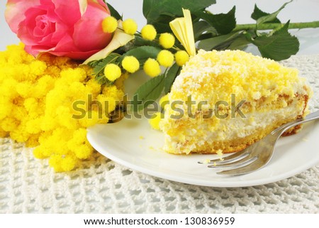 Cake Mimosa, mimosa and rose
