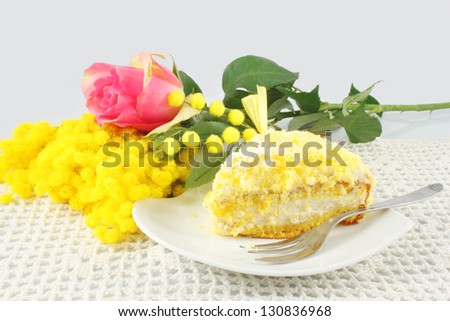 Cake Mimosa, mimosa and rose