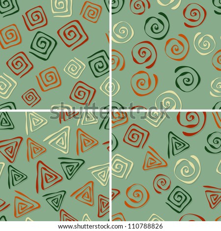 seamless patterns with funky abstract  figures