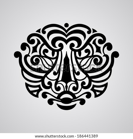vector tiger face tattoo sketch Polynesian tattoo style vector tiger face tattoo sketch Polynesian tattoo style