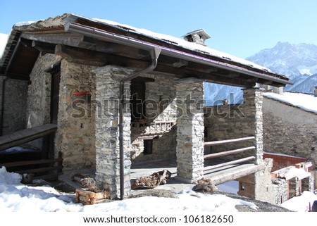 mountain building for winter tourism, piedmont italy