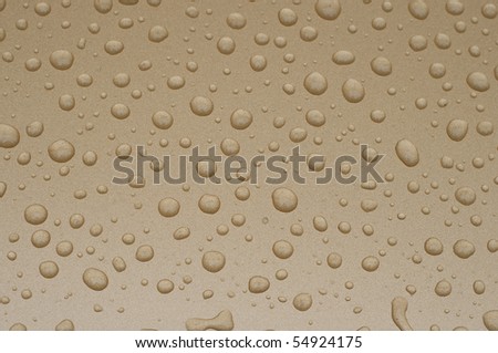 water drops on gold metal surface
